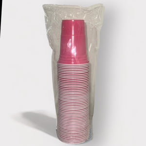 Pink Plastic Party Cups | American Style | Pack of 50 16oz | Reusable