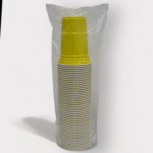 Yellow Plastic Party Cups | American Style | Pack of 50 16oz | Reusable