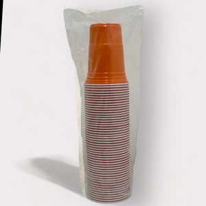 Orange  Plastic Party Cups | American Style | Pack of 50 16oz | Reusable