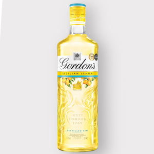 Gordon's Sicilian Lemon Distilled Gin | 37.5% vol | 70cl | Zesty Sicilian Lemons Balanced with Gordon's Gin Botanicals | Crisp Flavoured Gin | Enjoy in a Gin Glass with Tonic