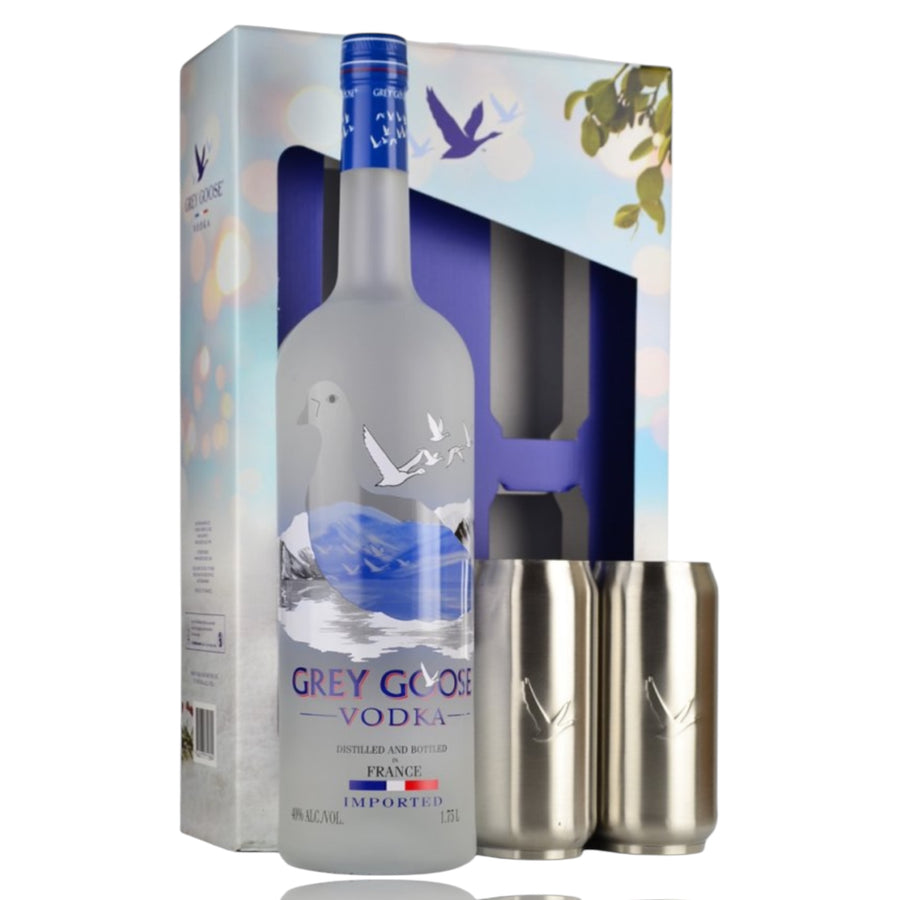 Grey Goose Vodka Magnum Gift Set with Complimentary Soda Cans 1.75 litre