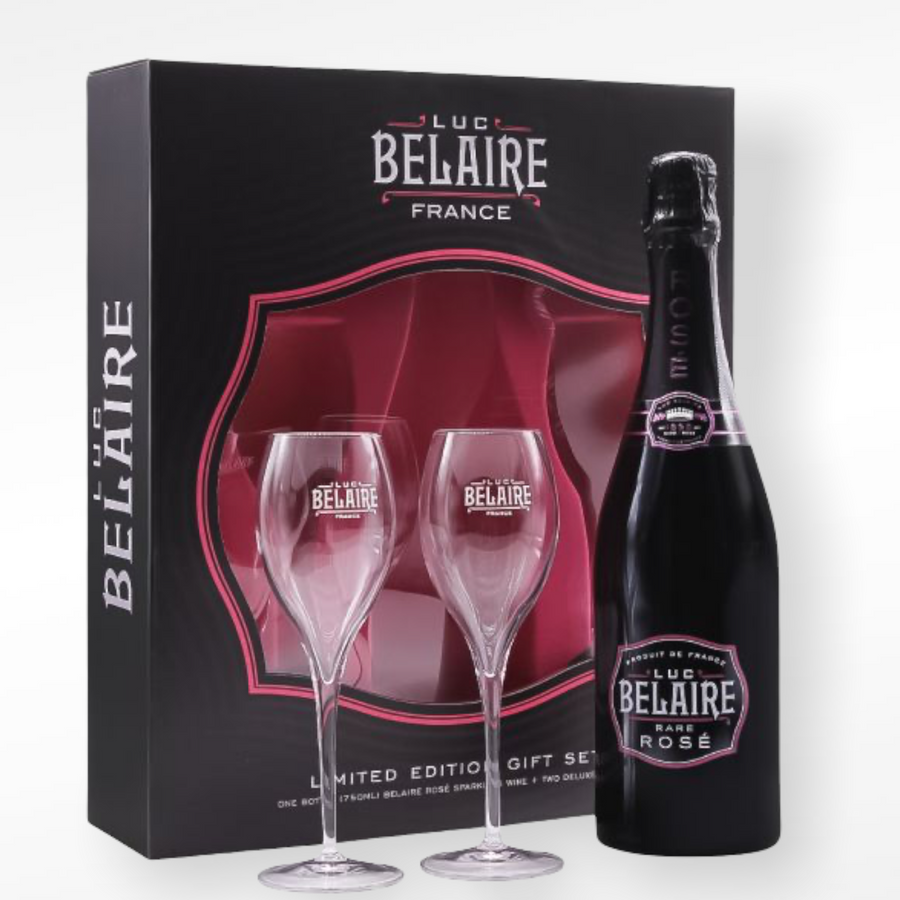 Luc Belaire Sparkling Rose Wine 75cl Gift Pack