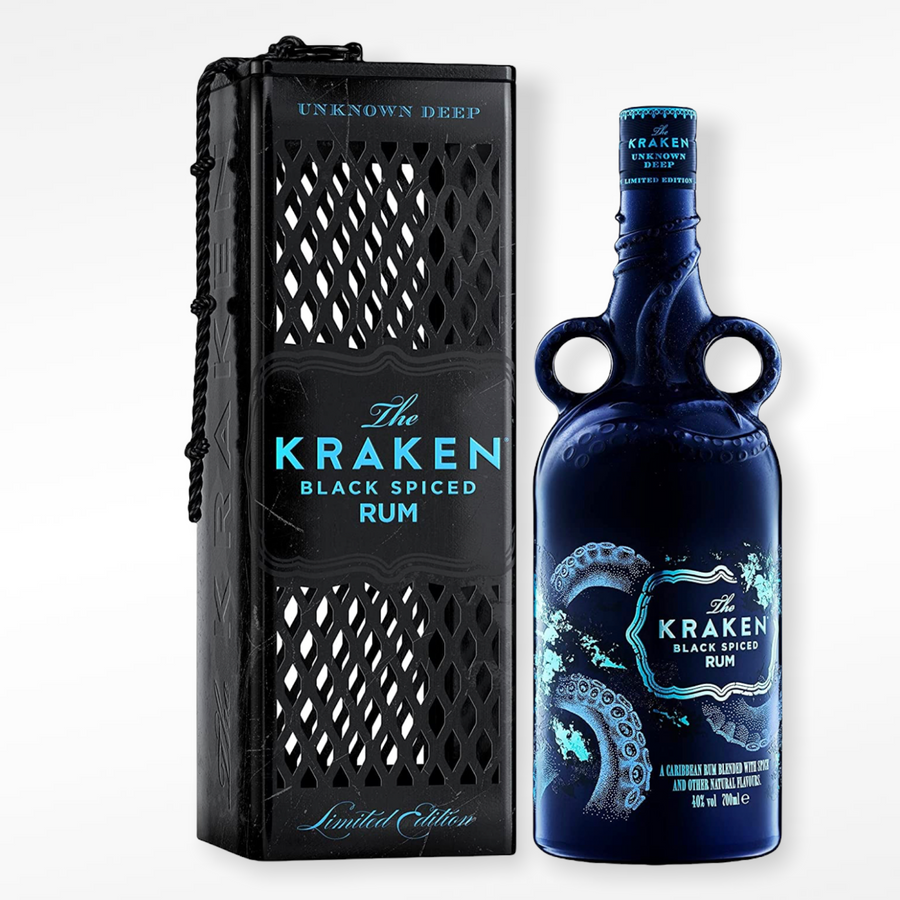 The Kraken Black Spiced Rum Limited Edition Bottle & Cage 2021