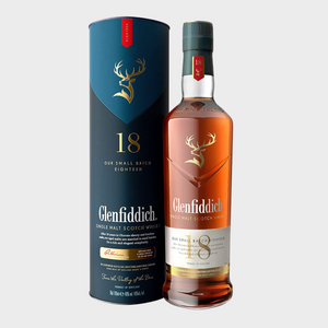 Glenfiddich 18 Year Old Single Malt Scotch Whisky with Gift Box – 70cl